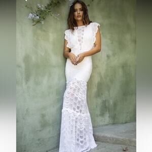 Nightcap Caletto Wedding Dress sz 1 XS 0 2 Bohemian Victorian Bridal Lacy